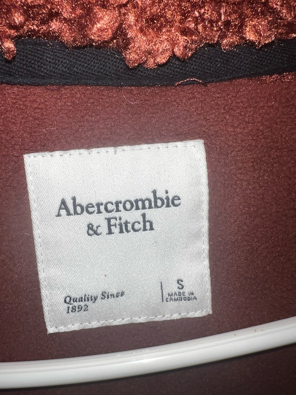 Abercrombie and Fitch Fleece Teddy Jacket Rust Womens Size Small - Picture 3 of 6